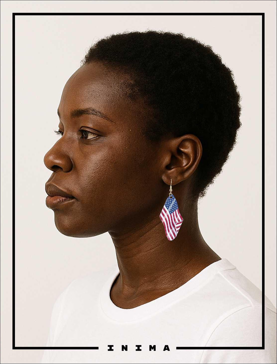 3D American Flag Earrings