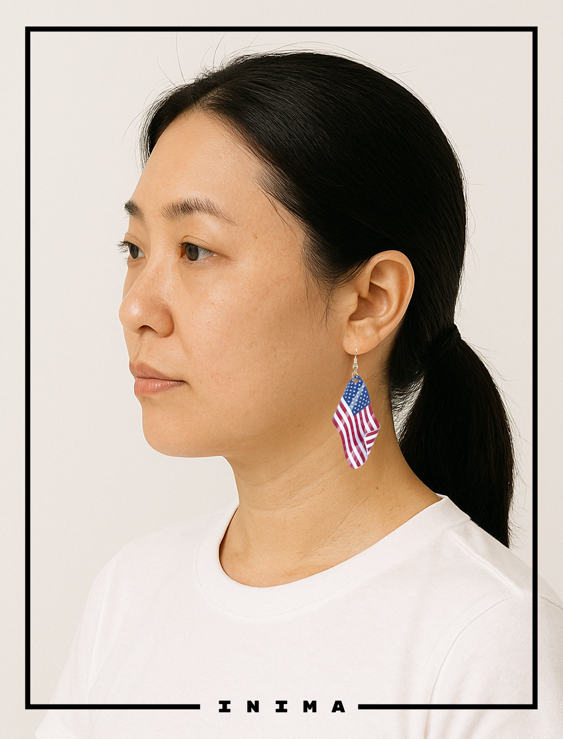 3D American Flag Earrings