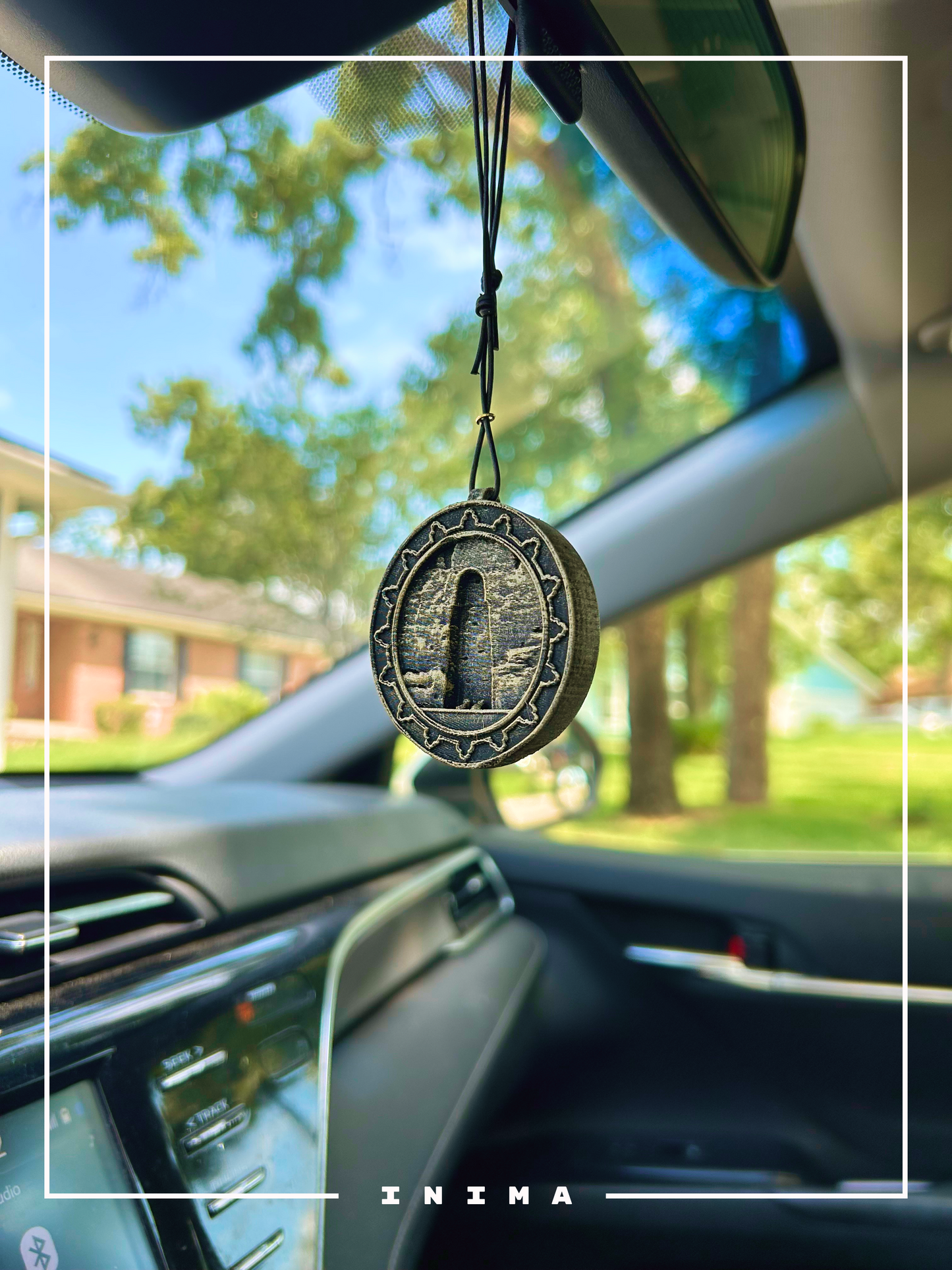Bamiyan Buddha Dual-Sided Pendant - Car Rearview Mirror Charm (Handmade, 3D Printed)