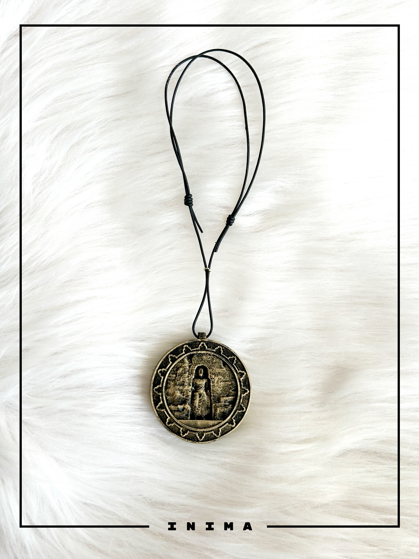 Bamiyan Buddha Dual-Sided Pendant - Rearview Mirror Charm (Handmade, 3D Printed)