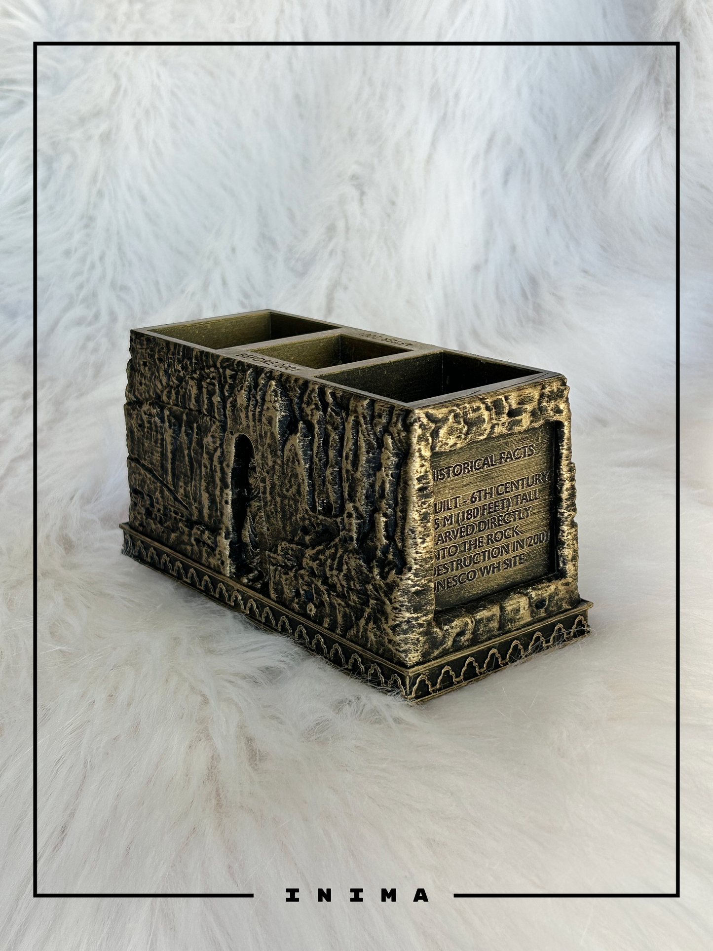 Bamiyan Buddha Pen & Candle Holder (Handmade, 3D Printed Cultural Desk Art)