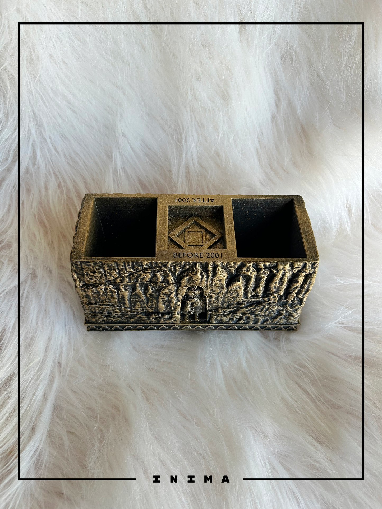 Bamiyan Buddha Pen & Candle Holder (Handmade, 3D Printed Cultural Desk Art)