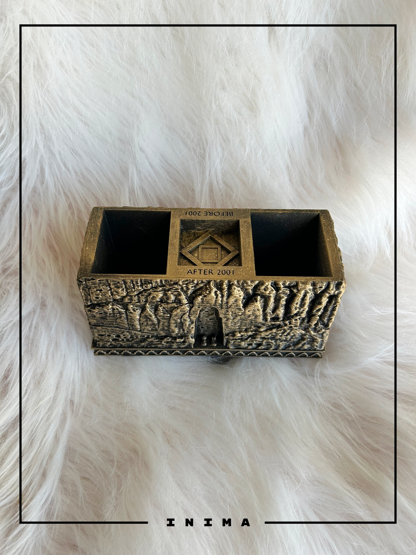 Bamiyan Buddha Pen & Candle Holder (Handmade, 3D Printed Cultural Desk Art)