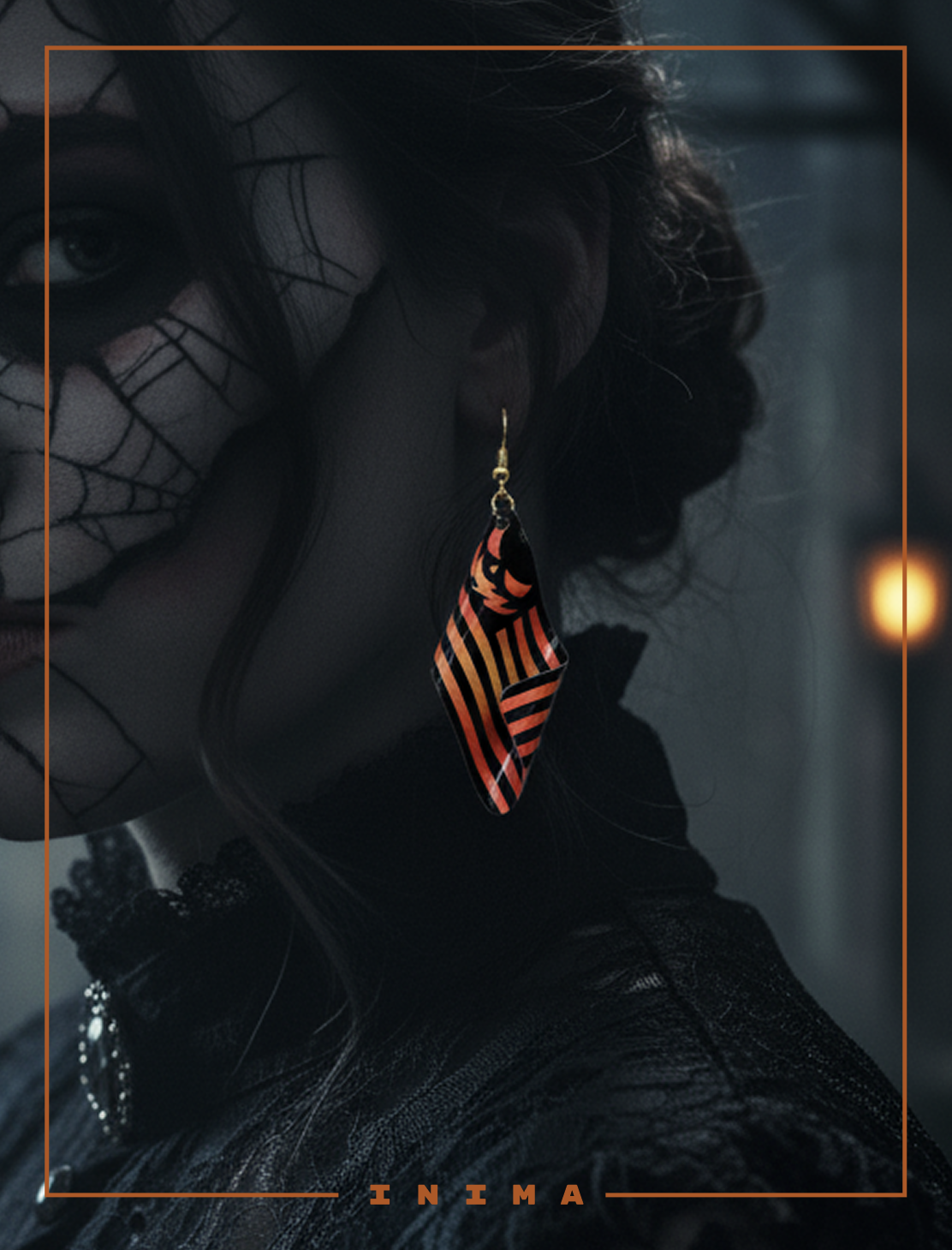 3D Halloween Flag Earrings (Handmade)
