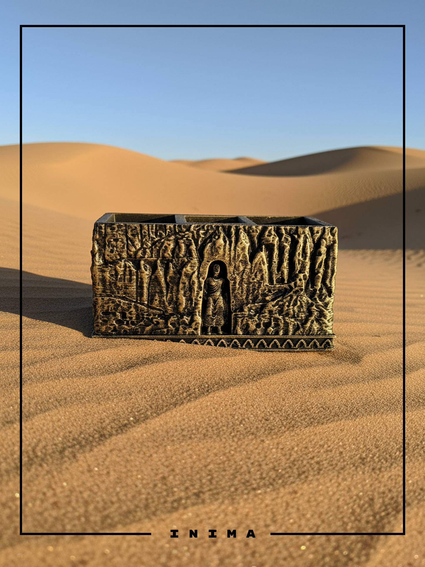 Bamiyan Buddha Pen & Candle Holder (Handmade, 3D Printed Cultural Desk Art)
