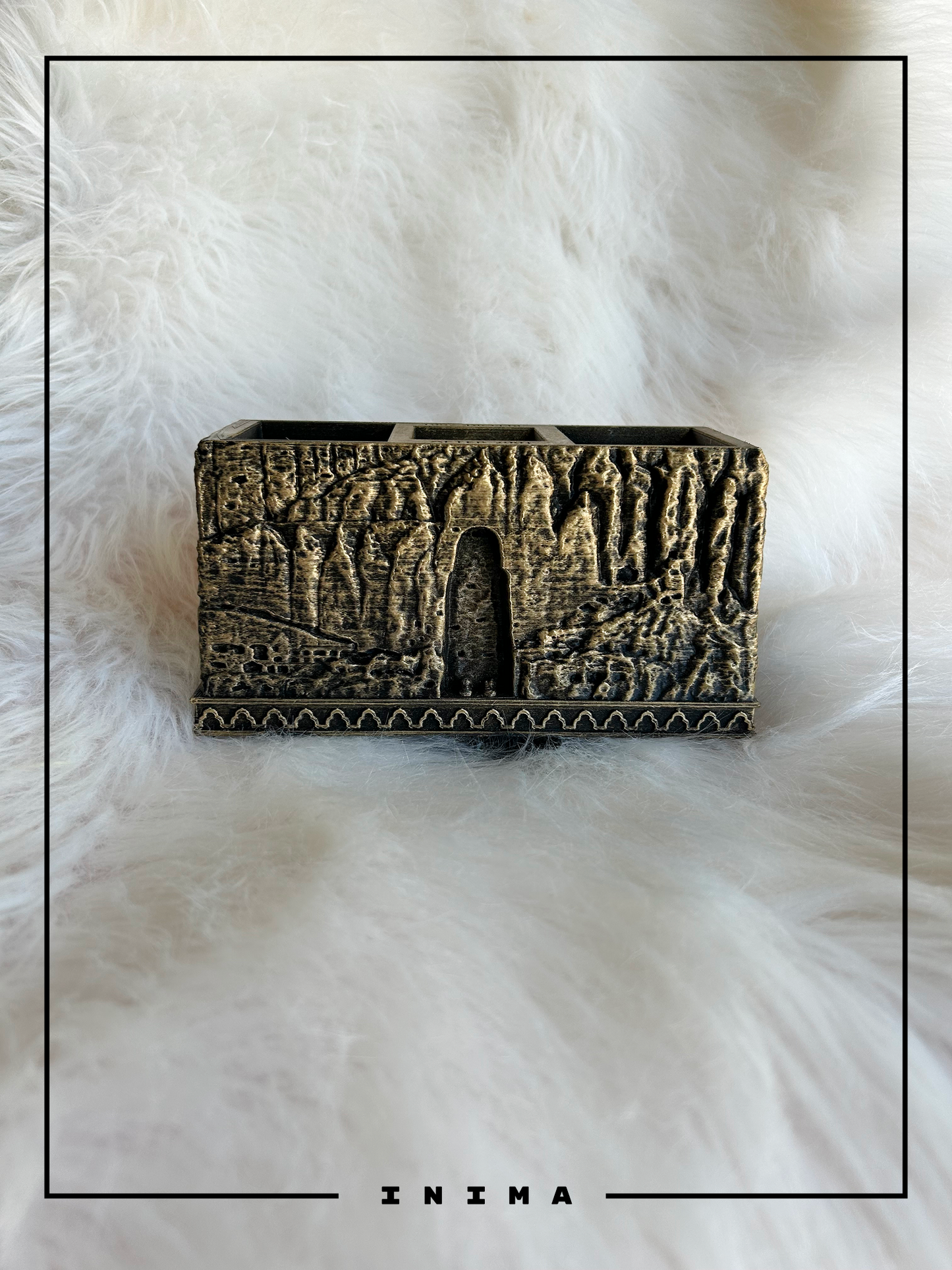 Bamiyan Buddha Pen & Candle Holder (Handmade, 3D Printed Cultural Desk Art)