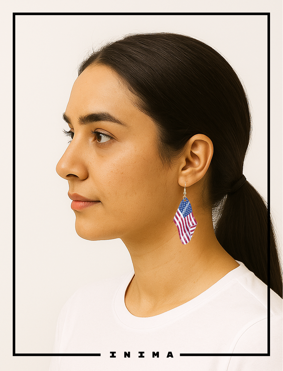 3D American Flag Earrings