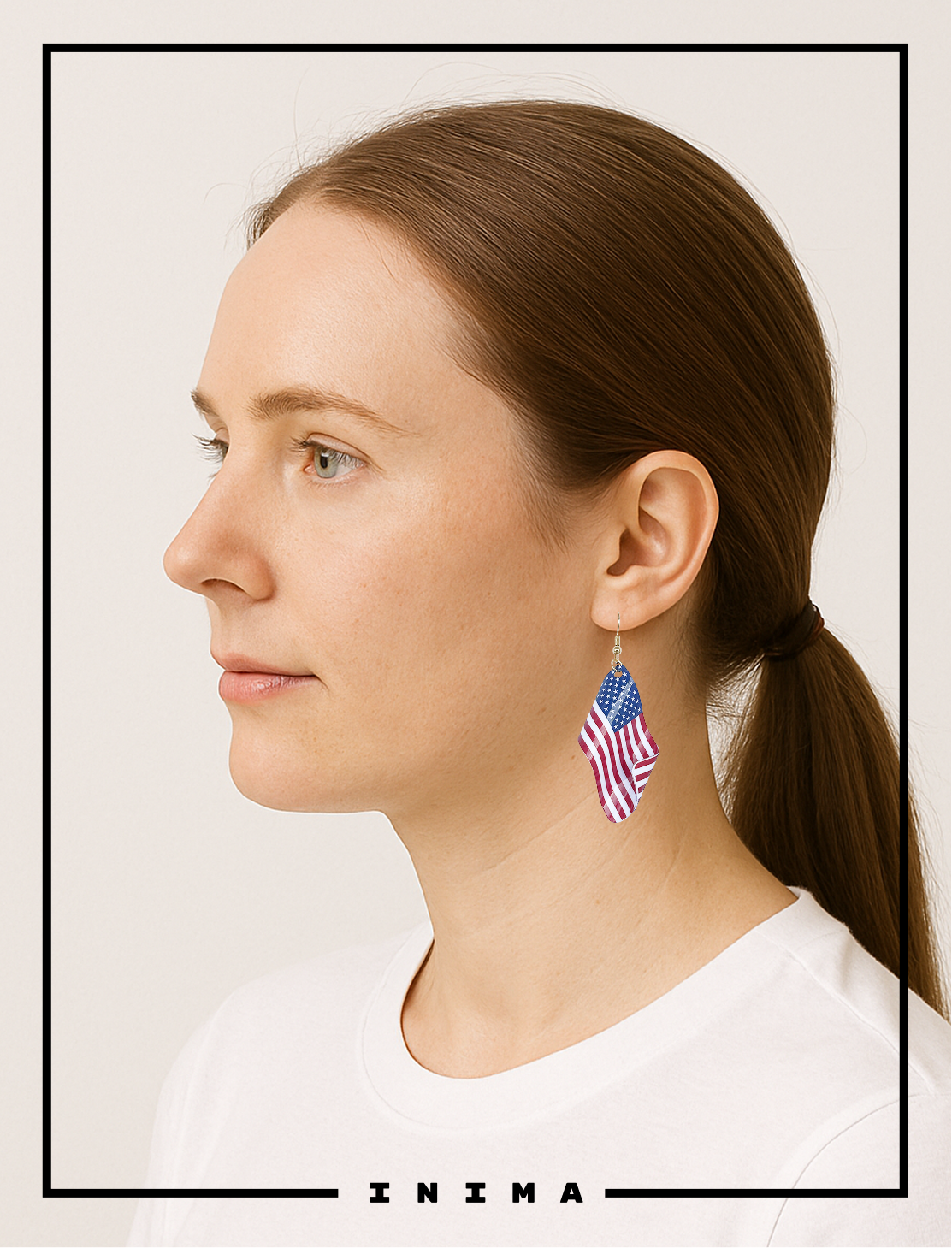 3D American Flag Earrings (Handmade)
