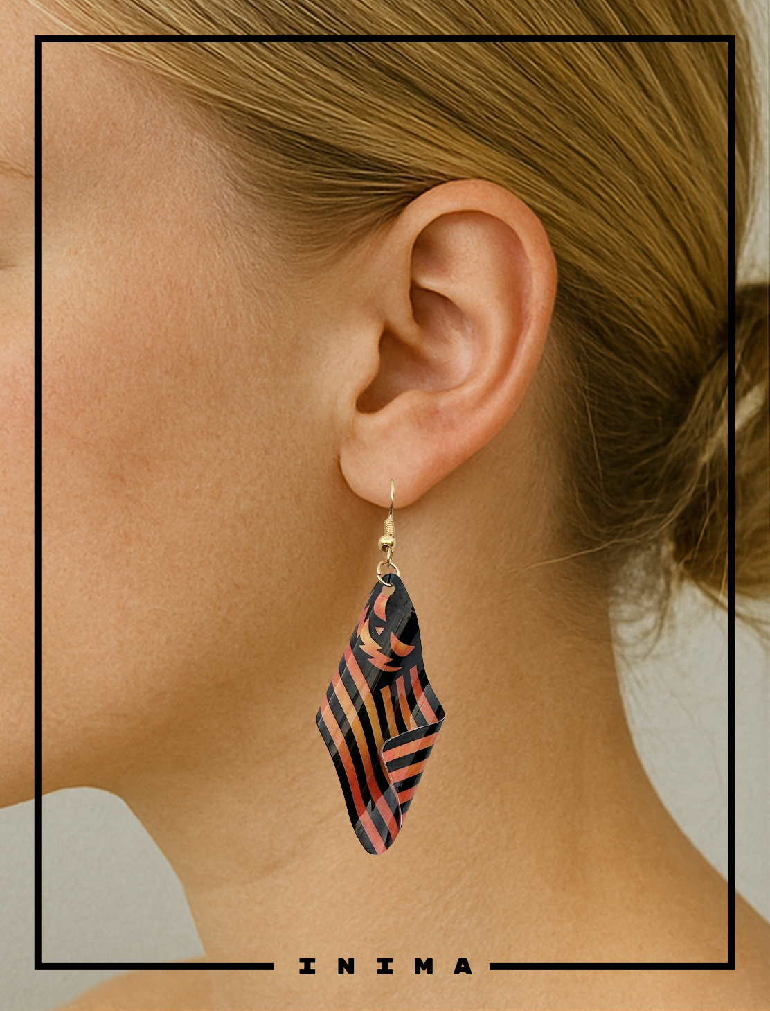 3D Halloween Flag Earrings (Handmade)