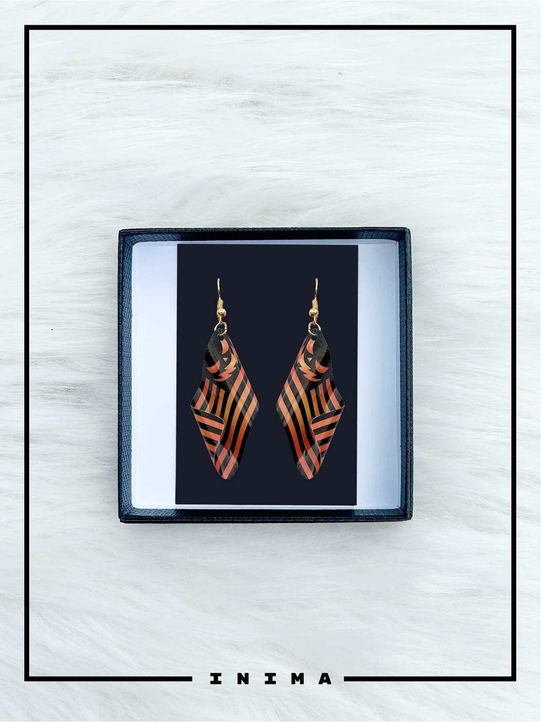 3D Halloween Flag Earrings (Handmade)