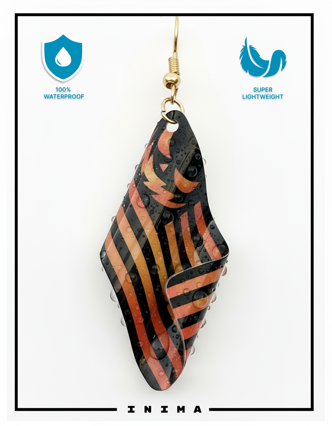 3D Halloween Flag Earrings (Handmade)