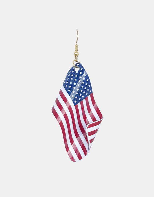 3D American Flag Earrings (Handmade)