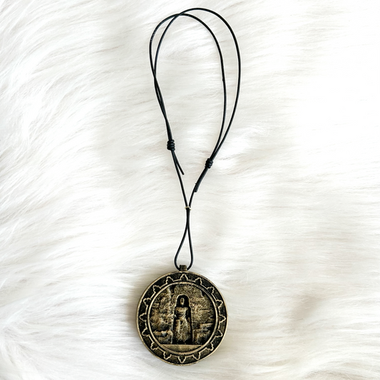 Bamiyan Buddha Dual-Sided Pendant - Car Rearview Mirror Charm (Handmade, 3D Printed)