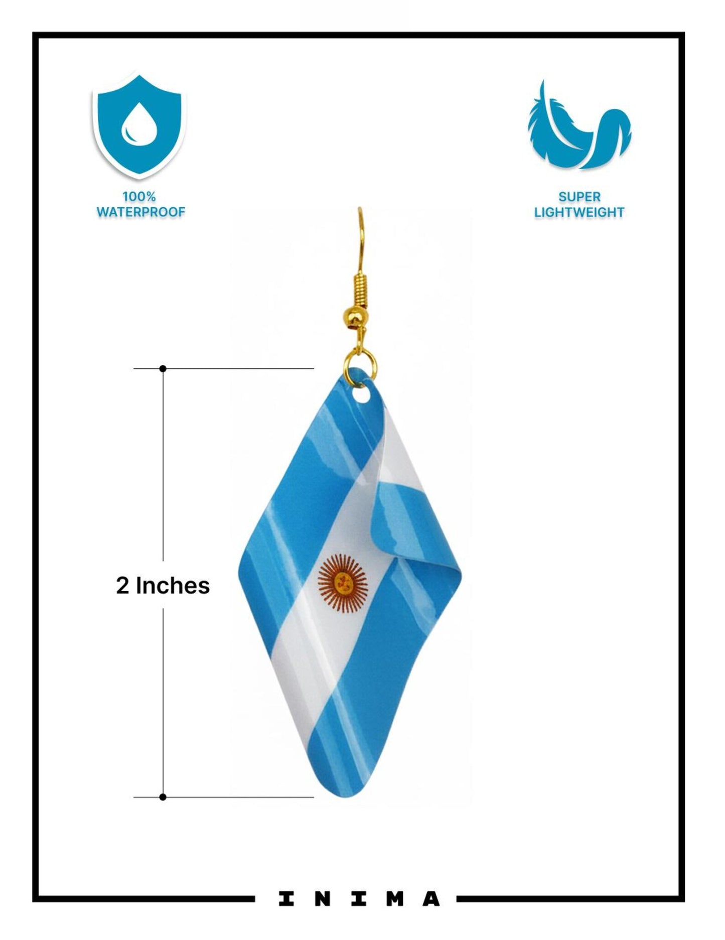 3D Country Flag Earrings (Handmade)
