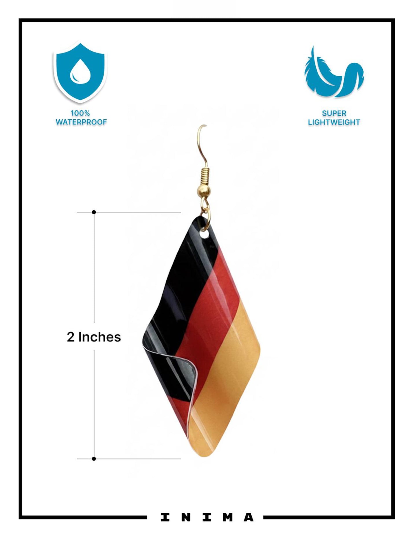 3D Country Flag Earrings (Handmade)