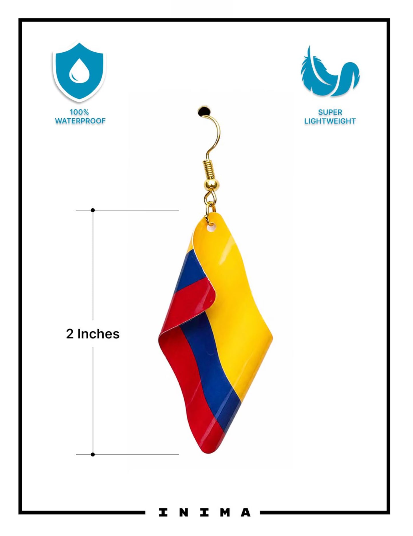 3D Country Flag Earrings (Handmade)