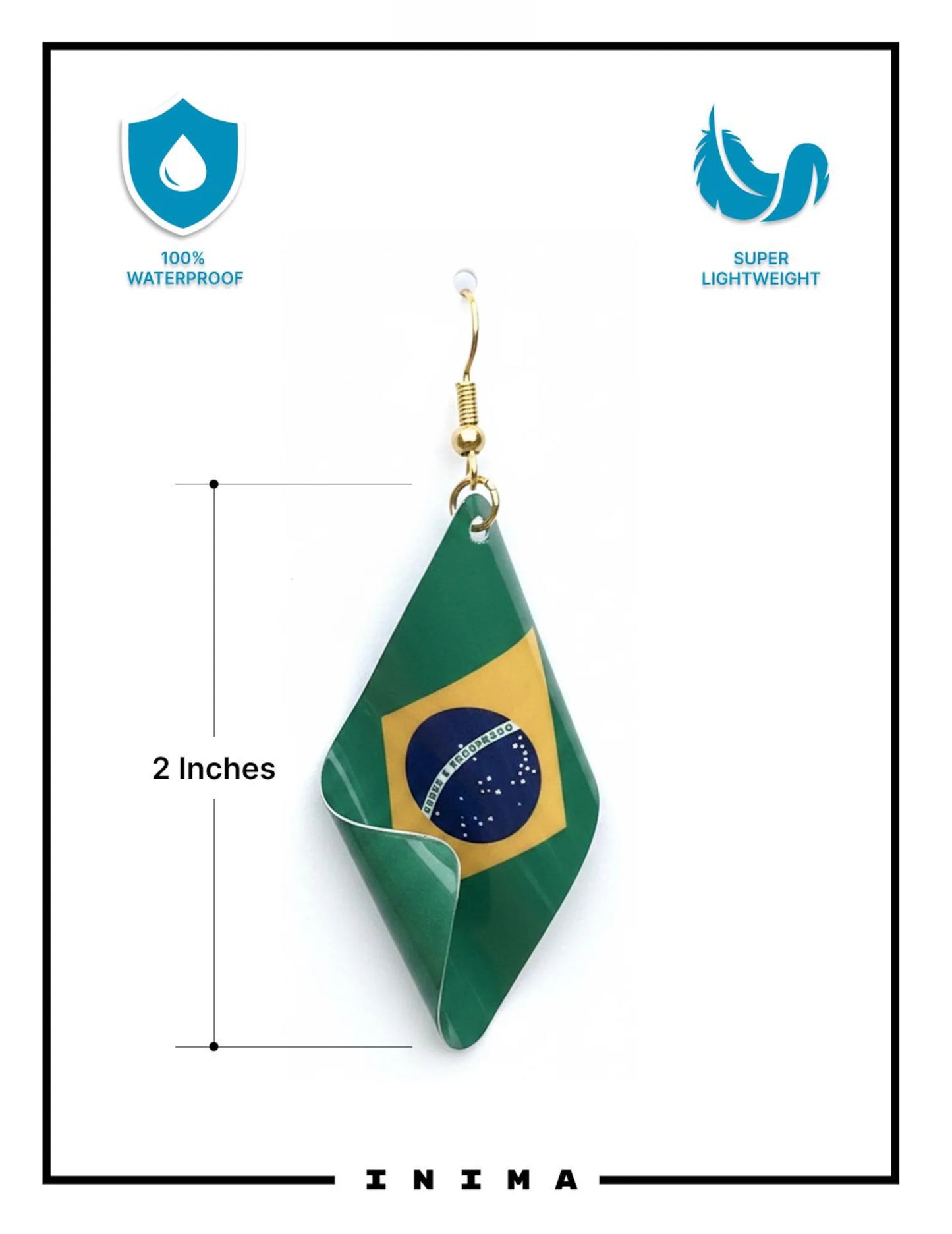 3D Country Flag Earrings (Handmade)