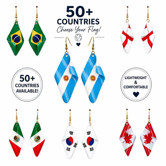 3D Country Flag Earrings (Handmade)